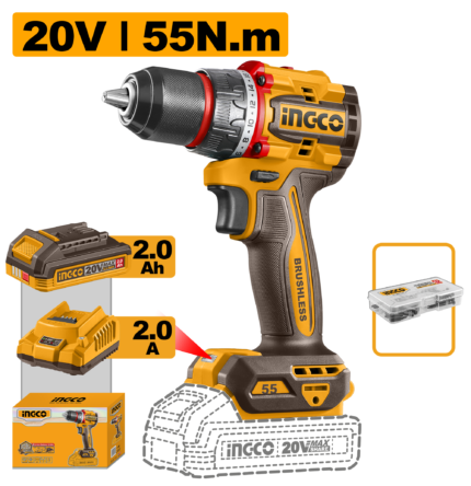 INGCO P20S 55NM Compact  Brushless  Cordless  Drill ,  CDLI205582