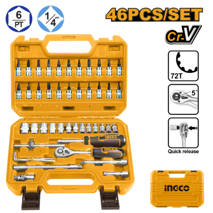 INGCO  46 Pcs 1/4"  socket set ,  HKTS14462