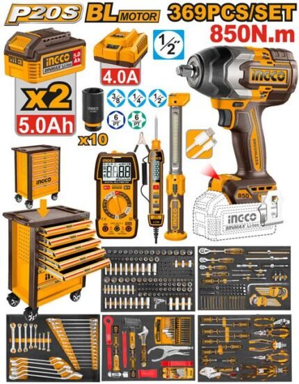 INGCO P20S 850NM  369Pcs tool  chest set ,  HTCS283692